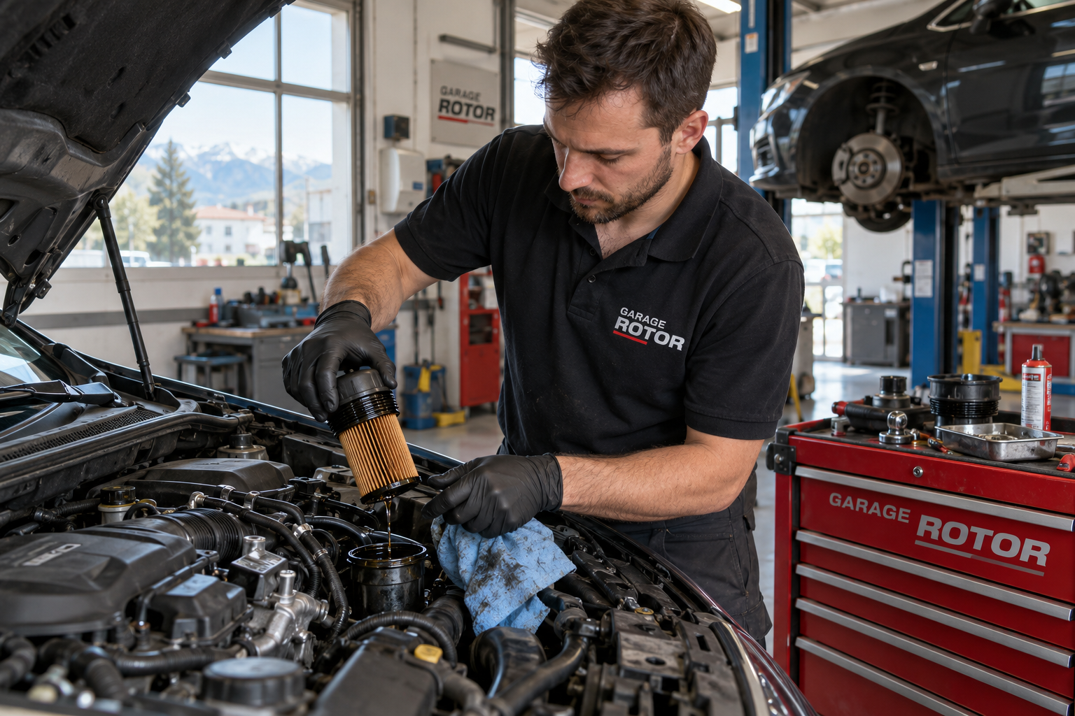 Wartungsarbeiten am Motor