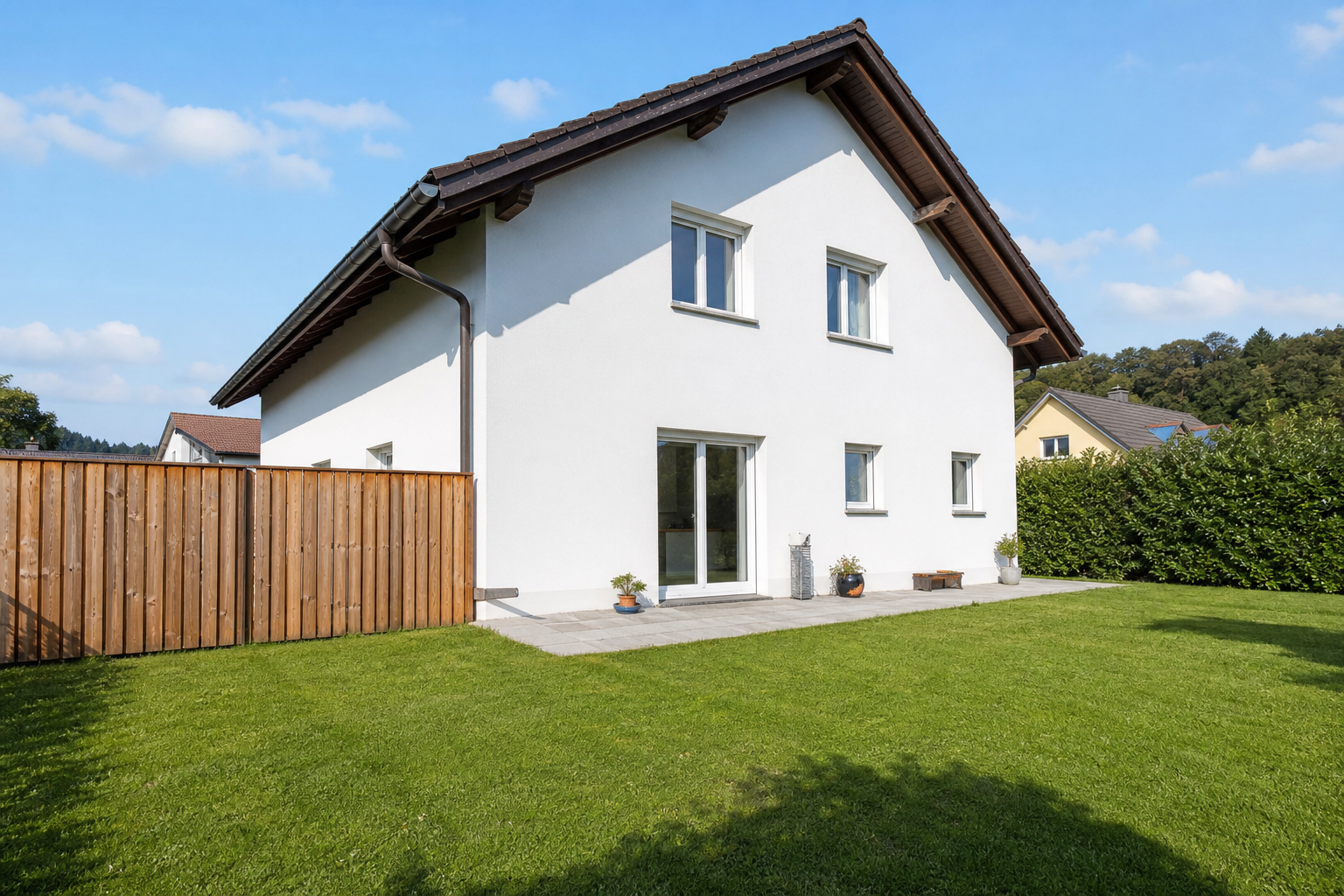 Nachher: Gepflegter Garten am Einfamilienhaus